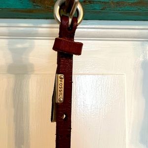 Fossil leather skinny belt